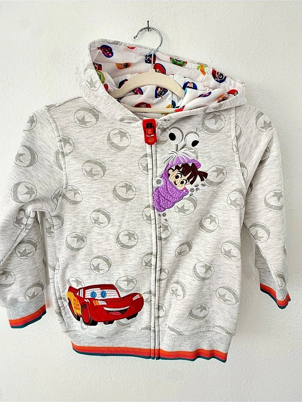 Disney Pixar Cars and Finding Nemo Boys 7 Gray Pixar Jacket Like New